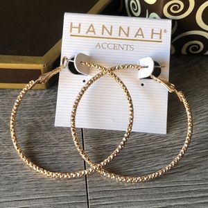 Cute Textured Gold Tone Hoop Earrings